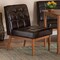 Baxton Studio Sanford Mid-Century Modern Dark Brown Faux Leather and Walnut Brown Finished Wood Dining Chair 184-11344-Zoro - alternate 2
